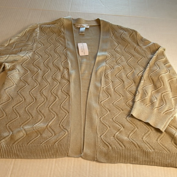 NWT Christopher & Banks Open Front Lightweight Cream Cardigan size XL - Picture 3 of 10